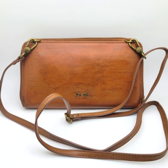 THE SAK Floral Embellished Leather Distressed Crossbody Clutch - Picture 3 of 11